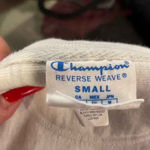 Champion Small Reversible Logo Fleece/ Cotton Sweatshirt - Picture 3 of 5